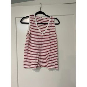 Madewell Red/White Stripe Tank
